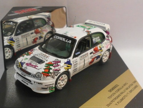 SKID metalowy model samochodu rajdowego TOYOTA Corolla WRC Rally Malaysia 1998.jpg