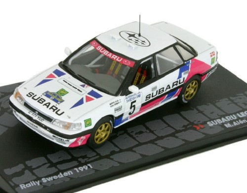 Altaya metalowy model samochodu rajdowego Subaru Legacy RS Rallye Sweden 1991.jpg