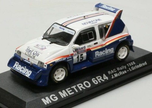 Altaya metalowy model samochodu rajdowego MG Metro 6R4 RAC Rally 1986.jpg