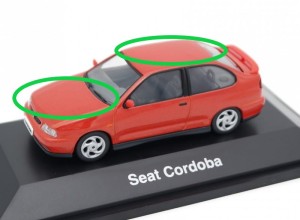 Seat Cordoba SX 1993 Herpa 1:43 red uszkodzony