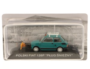 Polski Fiat 126p pług śnieżny  Hachette 1:43